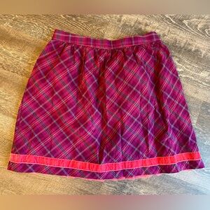 Never worn Matilda Jane Plum Plaid Skirt with Velvet ribbon Womens Size Small